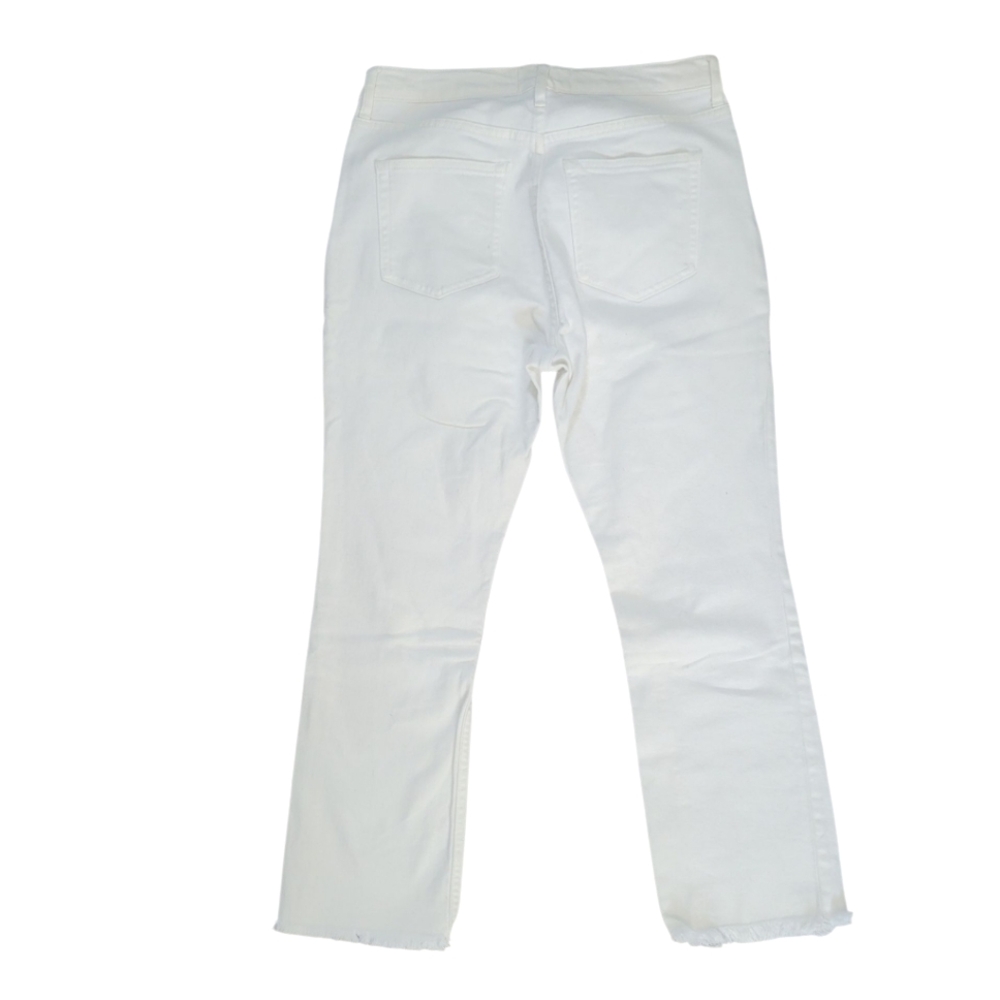 Everlane High Rise Kick Crop Jeans Frayed Ankle White Denim Nautical Preppy 29 - Picture 4 of 10